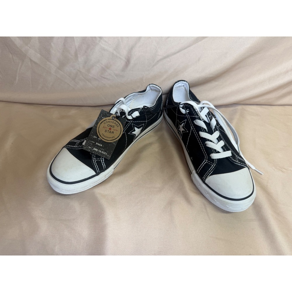 Converse One Star Junior Black White Canvas Low Top Sneakers CPSHD9XY00075 Y 3